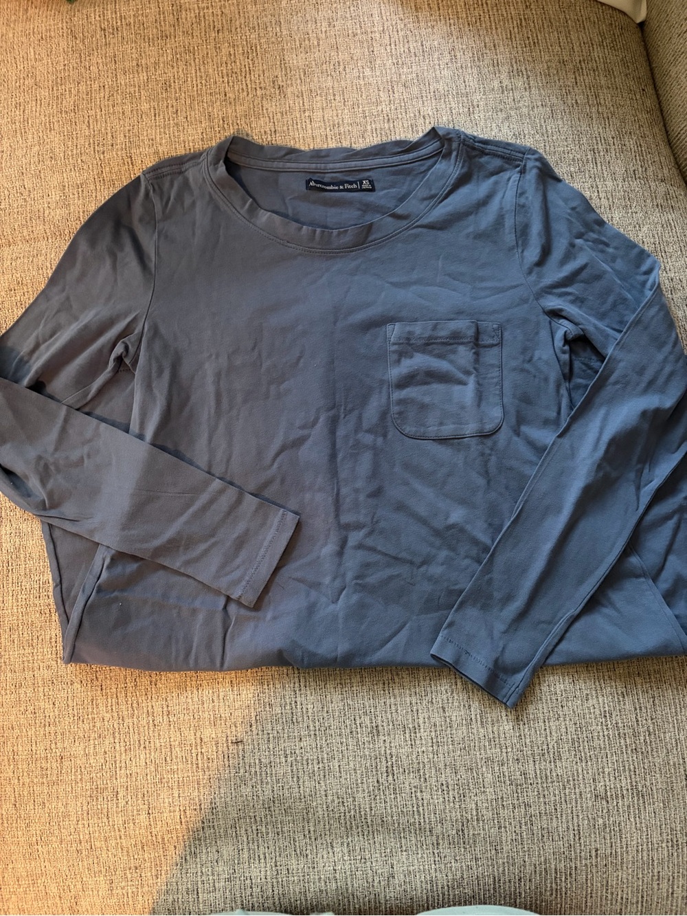 Abercrombie & Fitch Women's Long-Sleeve Pocket T-shirt dress - Slate Blue